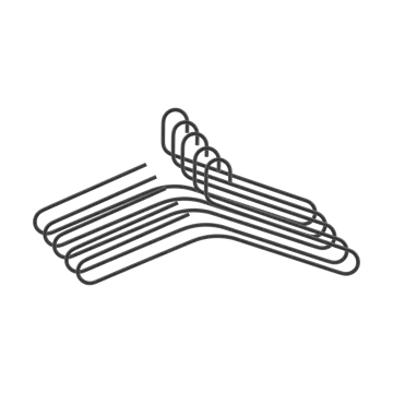 Wieszak Smooth 5 szt. - Black - Scandi Living