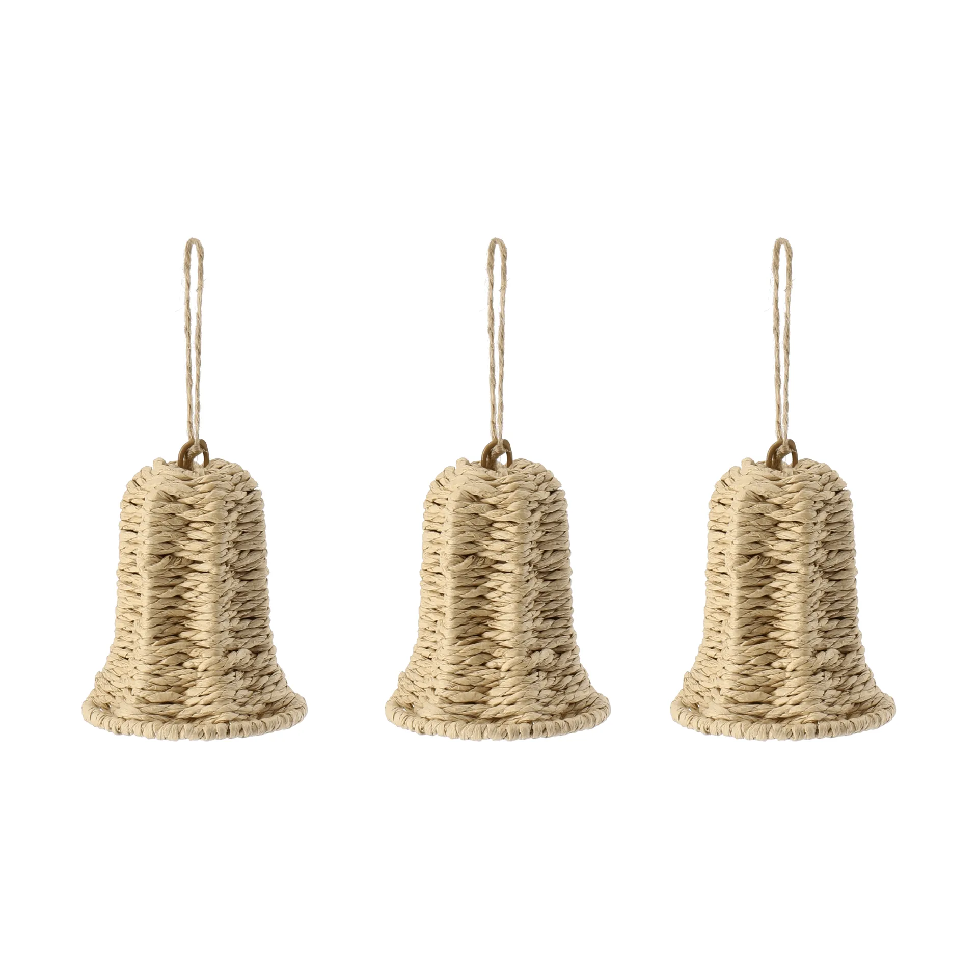 Zawieszka choinkowa dzwonek Twine, 3 szt., Naturalny Scandi Living