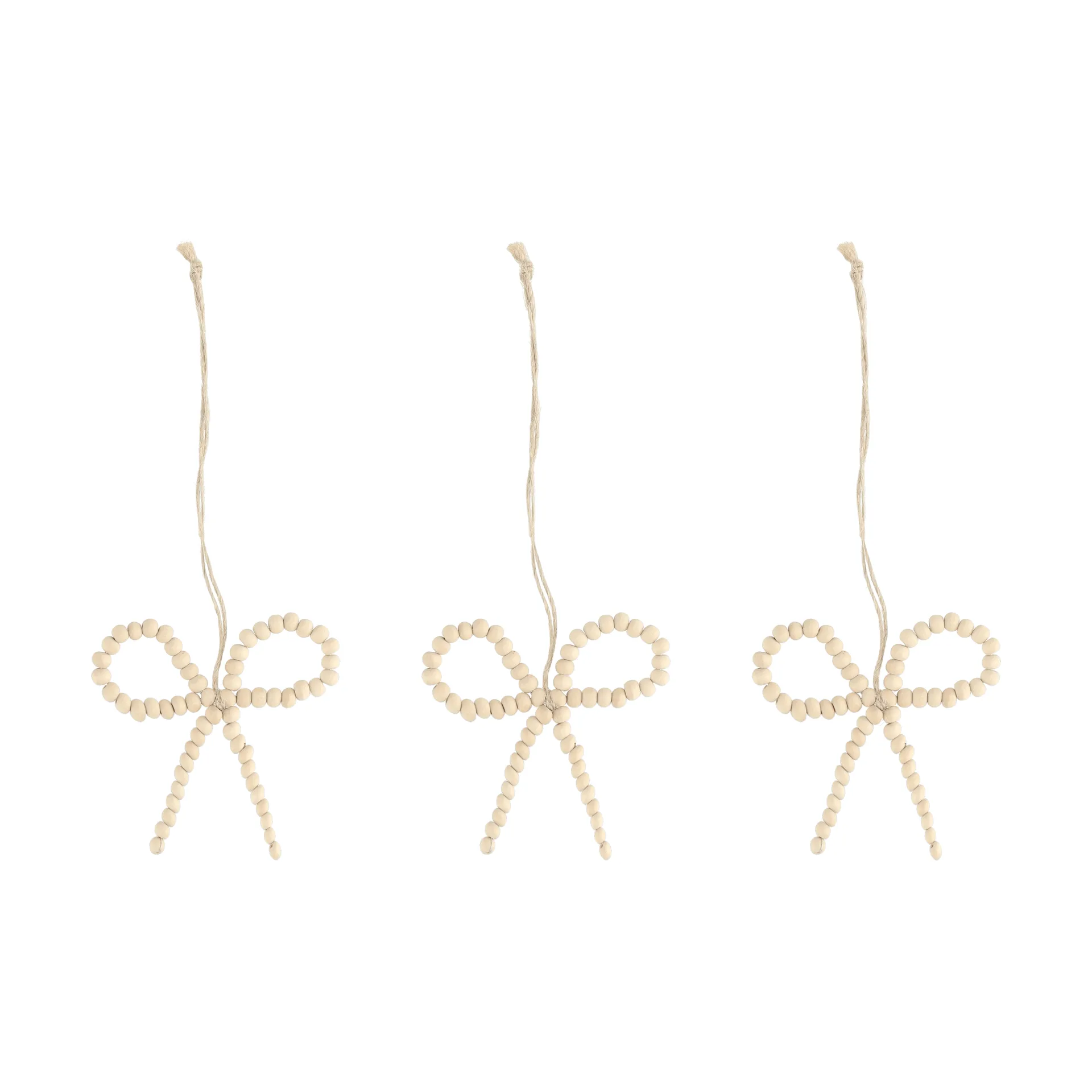 Zawieszka choinkowa kokarda Craft, 3 szt., Naturalny Scandi Living