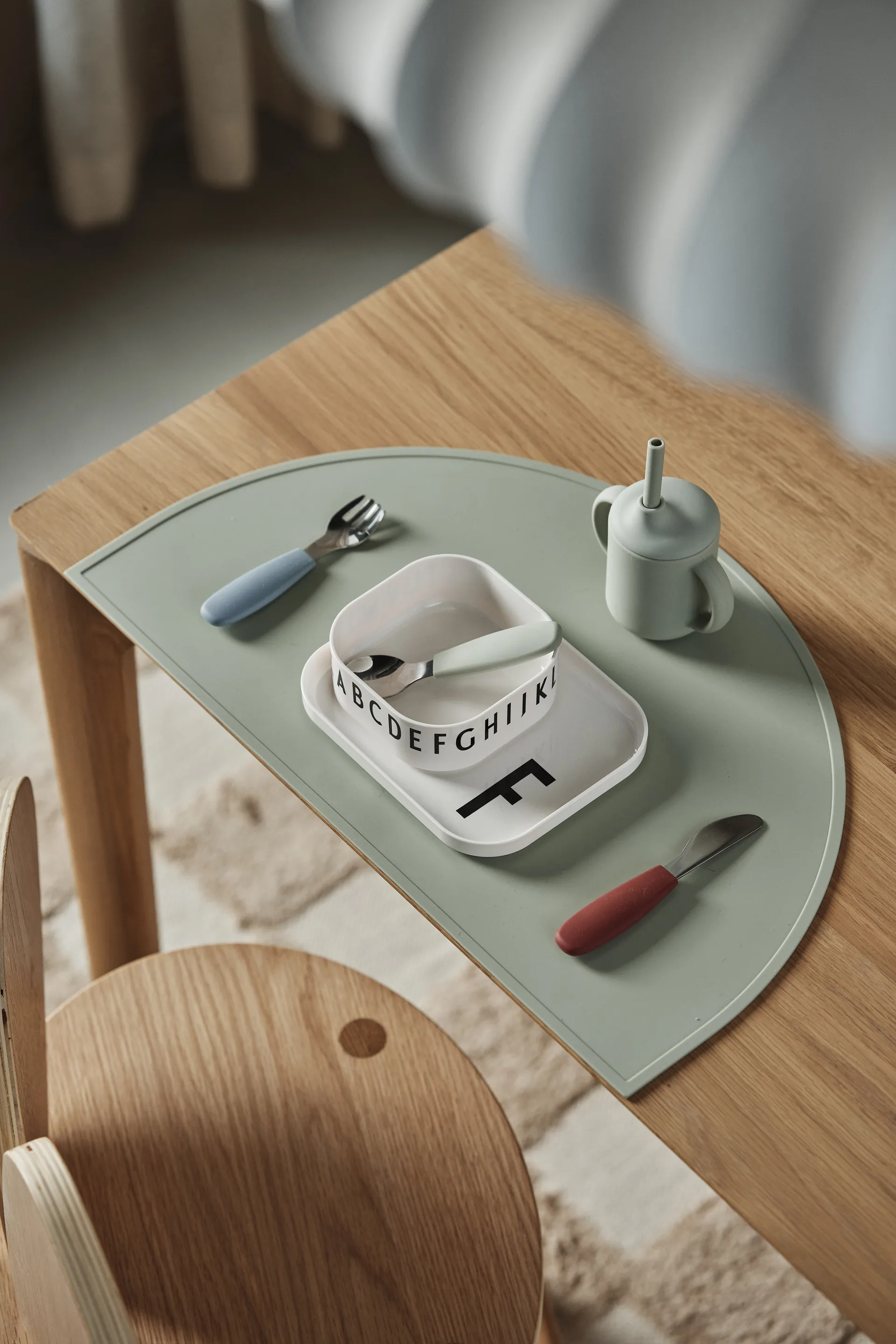 Zestaw sztućców silikonowych Dine, 3 szt., Green-blue Scandi Living