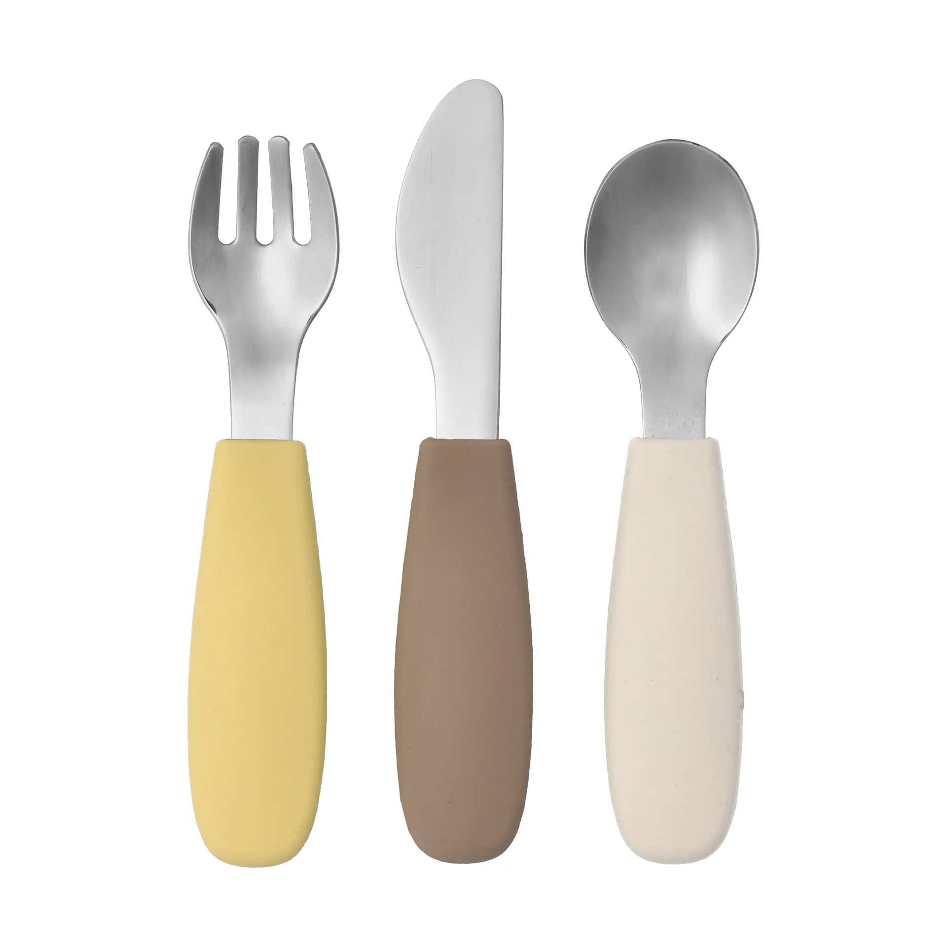 Zestaw sztućców silikonowych Dine, 3 szt., Taupe Scandi Living