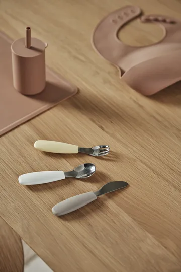 Zestaw sztućców silikonowych Dine, 3 szt. - Taupe - Scandi Living