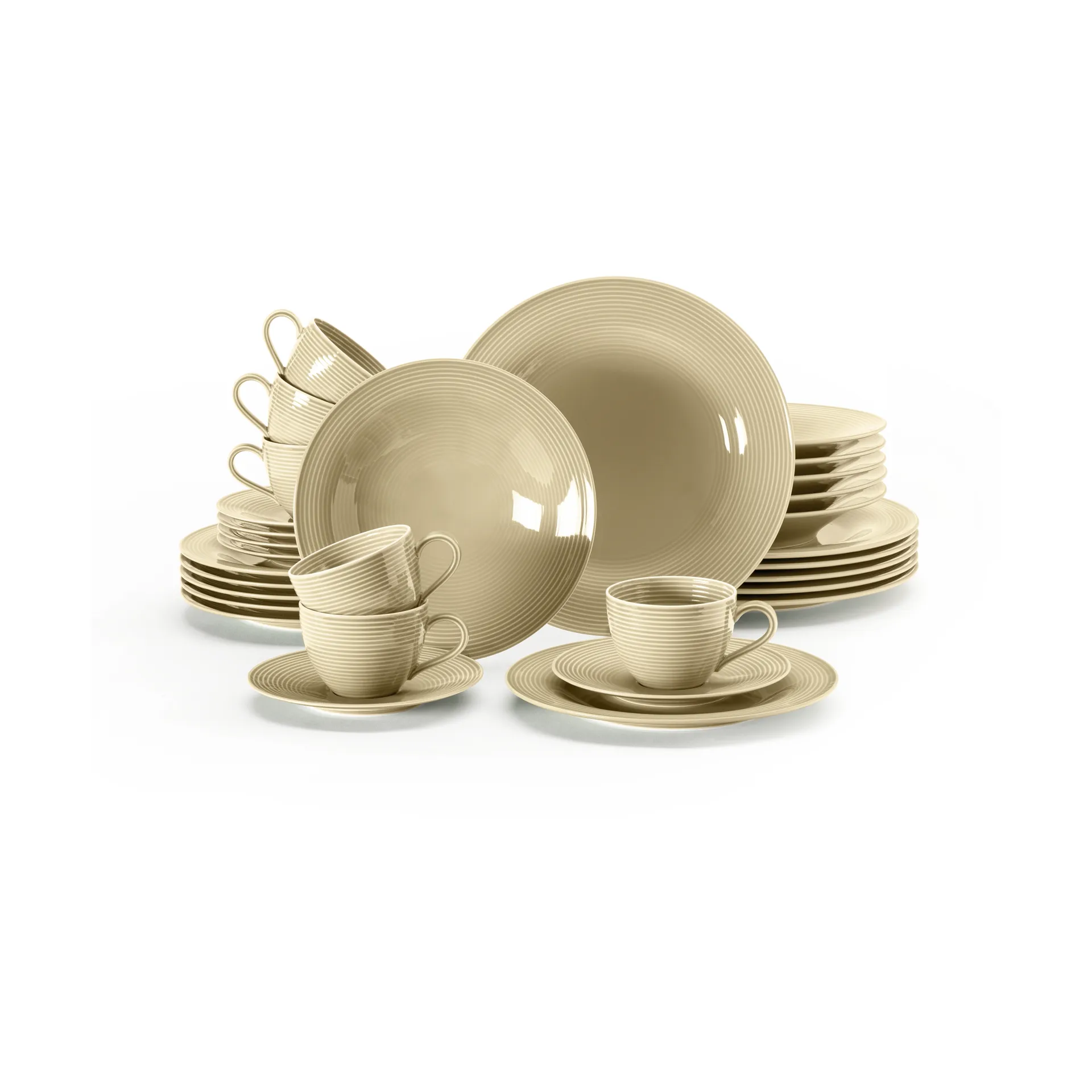 Beat zestaw obiadowy 30 sztuk, Piaskowy beż Seltmann Weiden