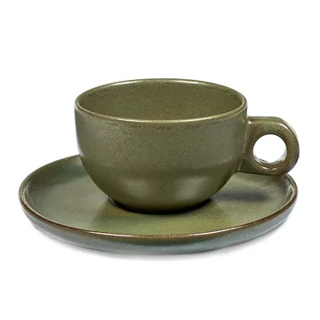 Filiżanka do cappuccino Surface ze spodkiem 23 cl - Camogreen - Serax