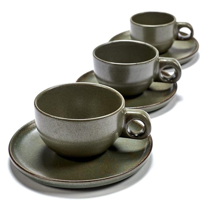 Filiżanka do cappuccino Surface ze spodkiem 23 cl, Camogreen Serax