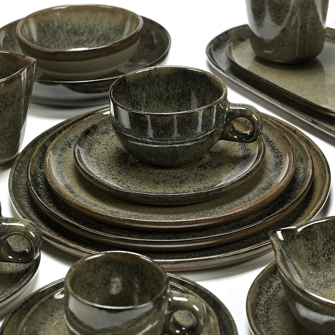 Filiżanka do cappuccino Surface ze spodkiem 23 cl, Indi grey Serax