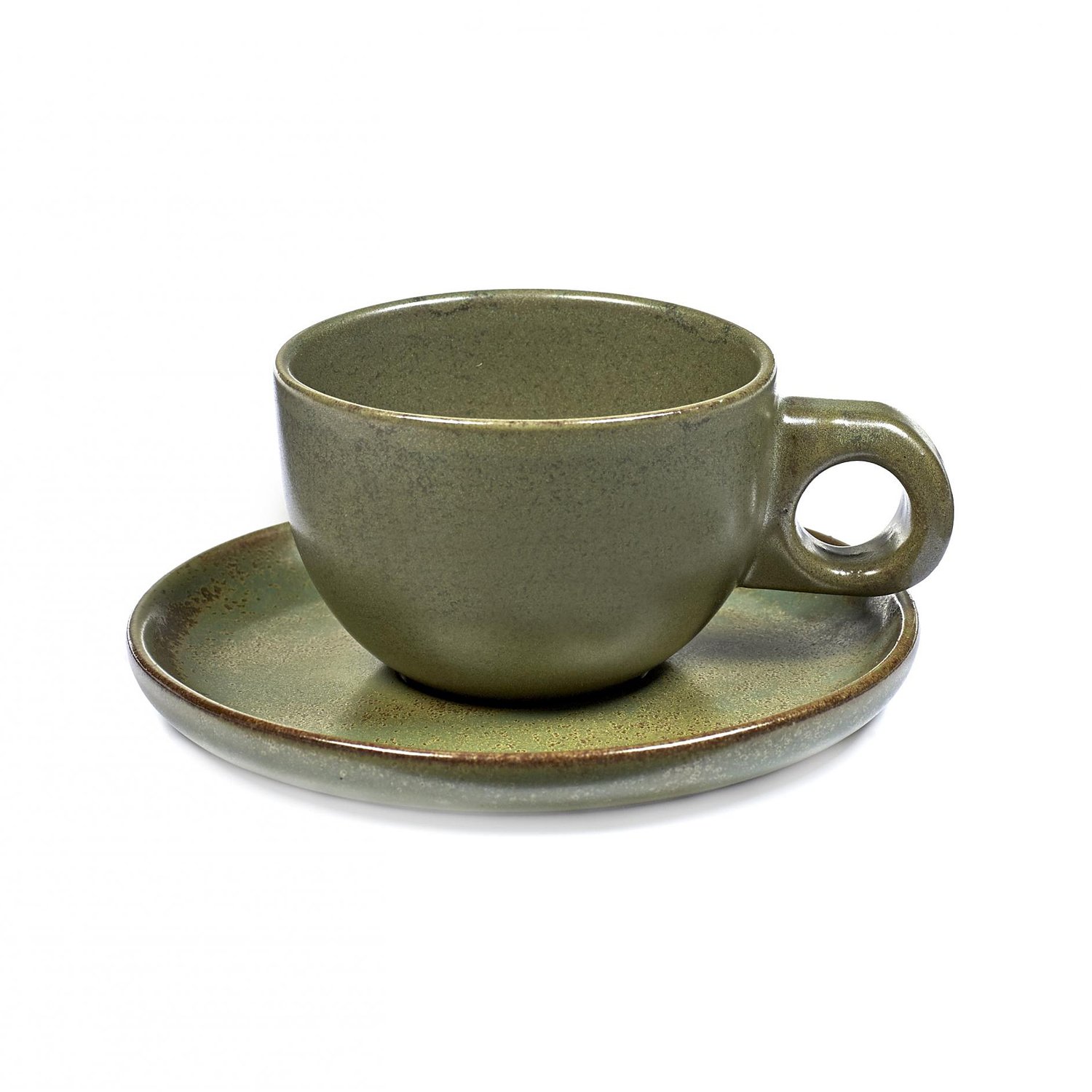 Serax Filiżanka do kawy Surface ze spodkiem 13 cl Camogreen