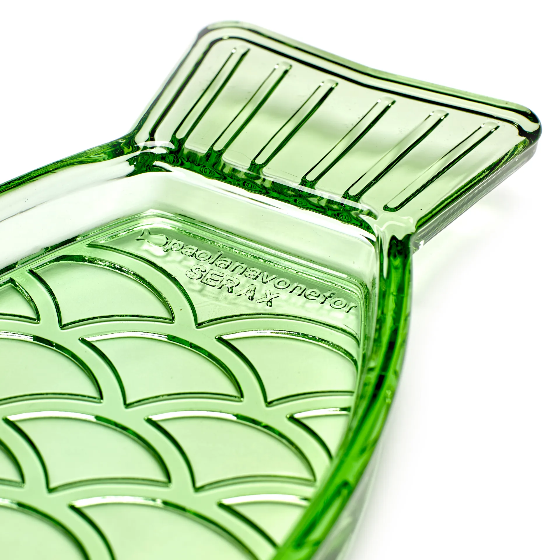 Fish & Fish plate 10x23 cm, Green Serax