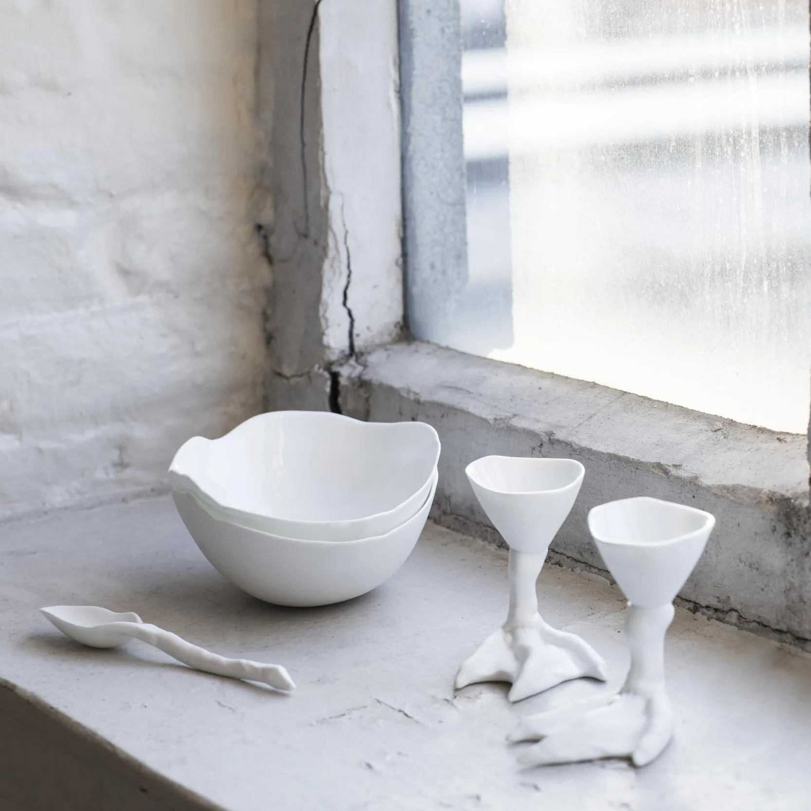 Kieliszek na jajko Peking Duck Foot, Biały Serax