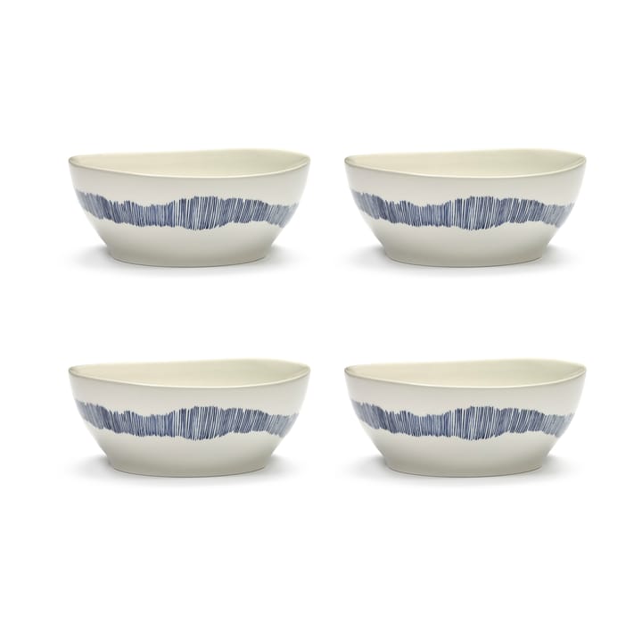 Miska Ottolenghi Feast L Ø17 cm 4-pak, White-stripes blue Serax