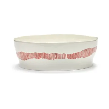 Miska sałatkowa Ottolenghi Feast Ø27,5 cm - White stripes-red - Serax