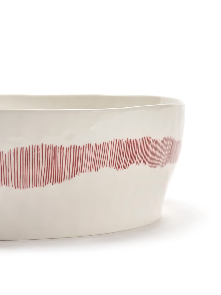 Miska sałatkowa Ottolenghi Feast Ø27,5 cm, White stripes-red Serax