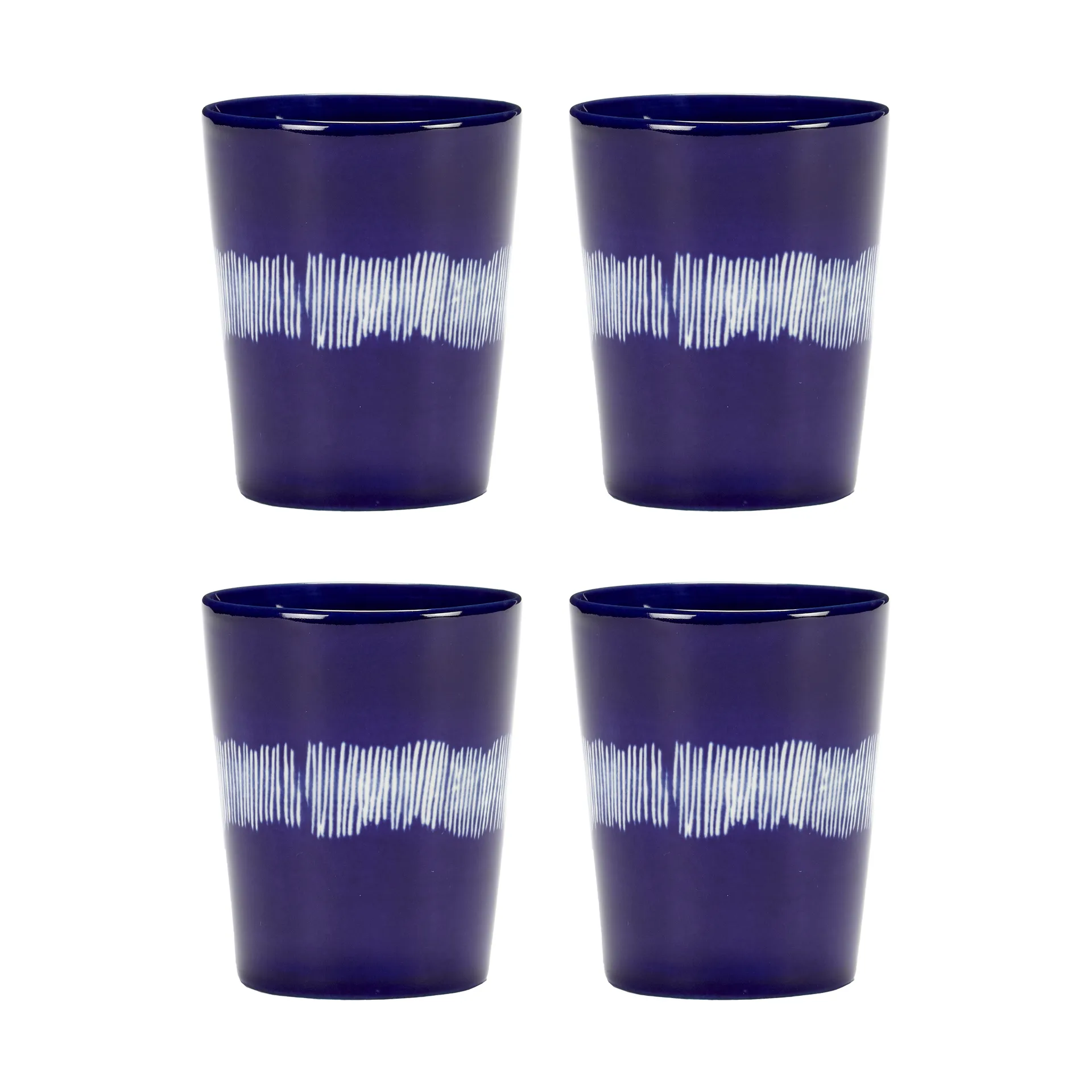 Ottolenghi Feast filiżanka do herbaty 330 ml, 4‑pak, Dark blue-white Serax