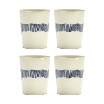 Ottolenghi Feast filiżanka do herbaty 330 ml, 4‑pak - White stripes-blue - Serax