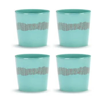 Ottolenghi Feast kubek do kawy 250 ml, zestaw 4 sztuk - Azure stripes-red - Serax