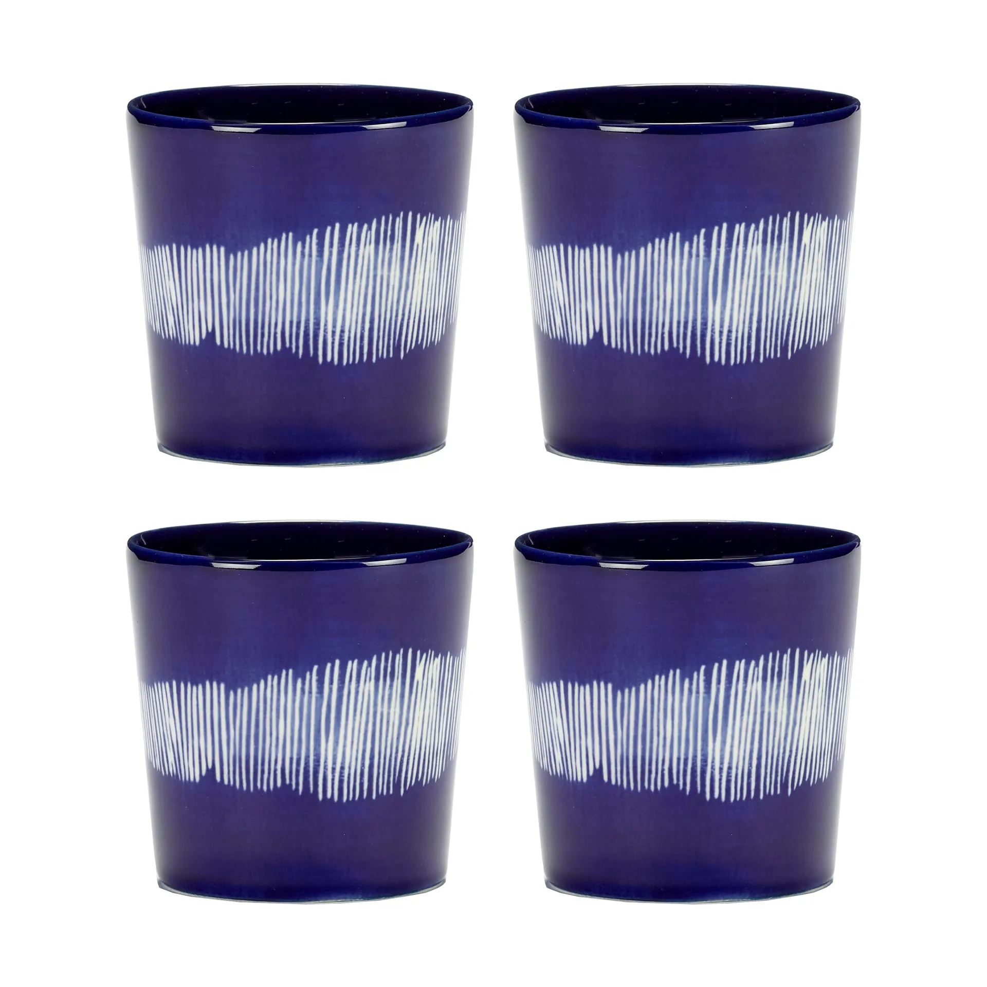 Ottolenghi Feast kubek do kawy 250 ml, zestaw 4 sztuk, Dark blue-white Serax