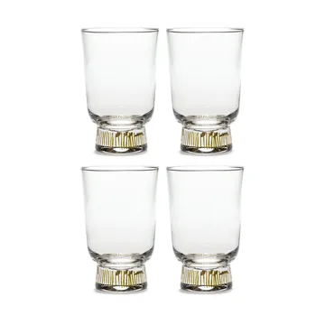 Ottolenghi Feast szklanki do napojów 330 ml, 4‑pak - Stripes gold - Serax