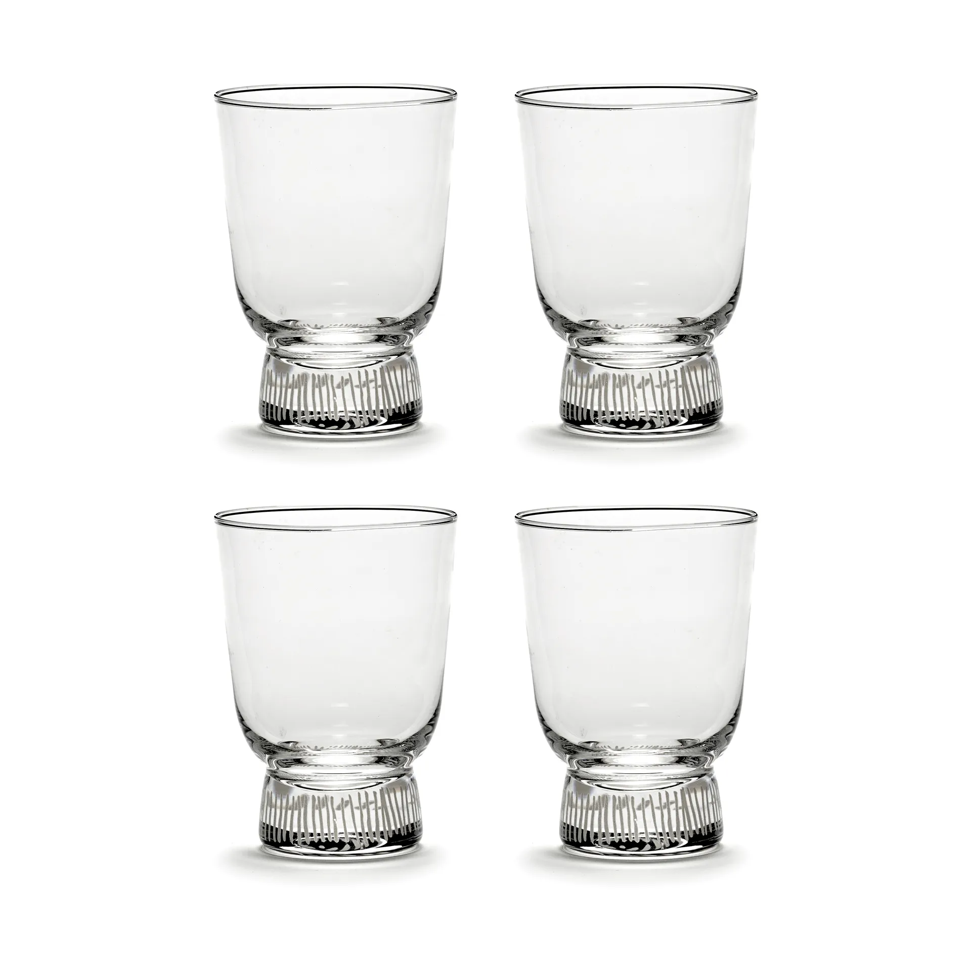 Ottolenghi Feast szklanki do napojów 330 ml, 4‑pak, Stripes sandblasted Serax