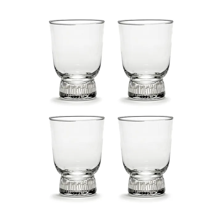 Ottolenghi Feast szklanki do napojów 330 ml, 4‑pak - Stripes sandblasted - Serax