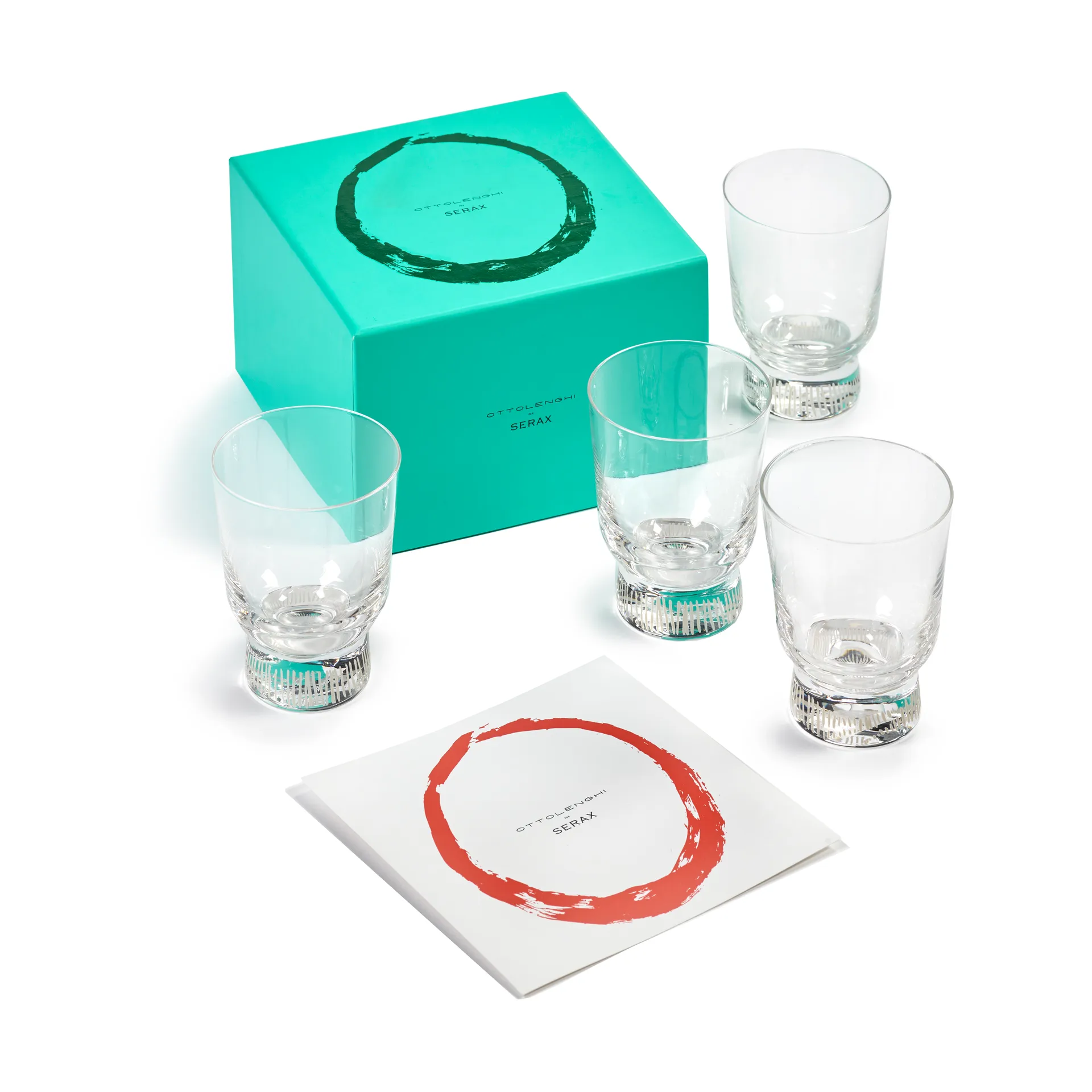 Ottolenghi Feast szklanki do napojów 330 ml, 4‑pak, Stripes sandblasted Serax