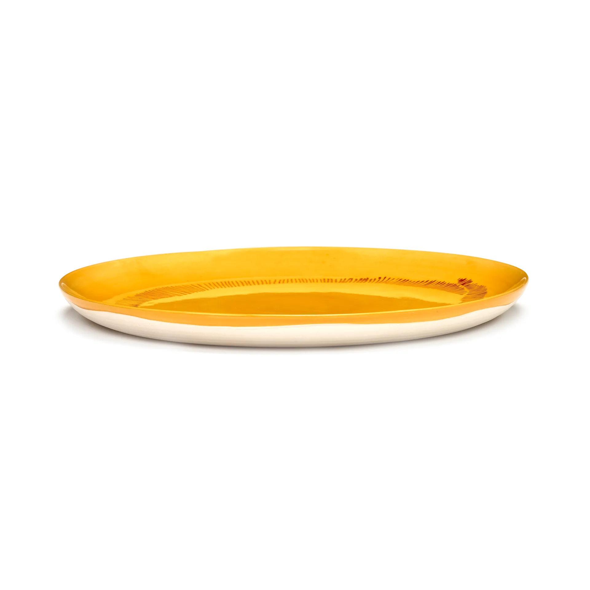 Ottolenghi Feast talerz L Ø26,5 cm 2-pak, Yellow stripes-red Serax