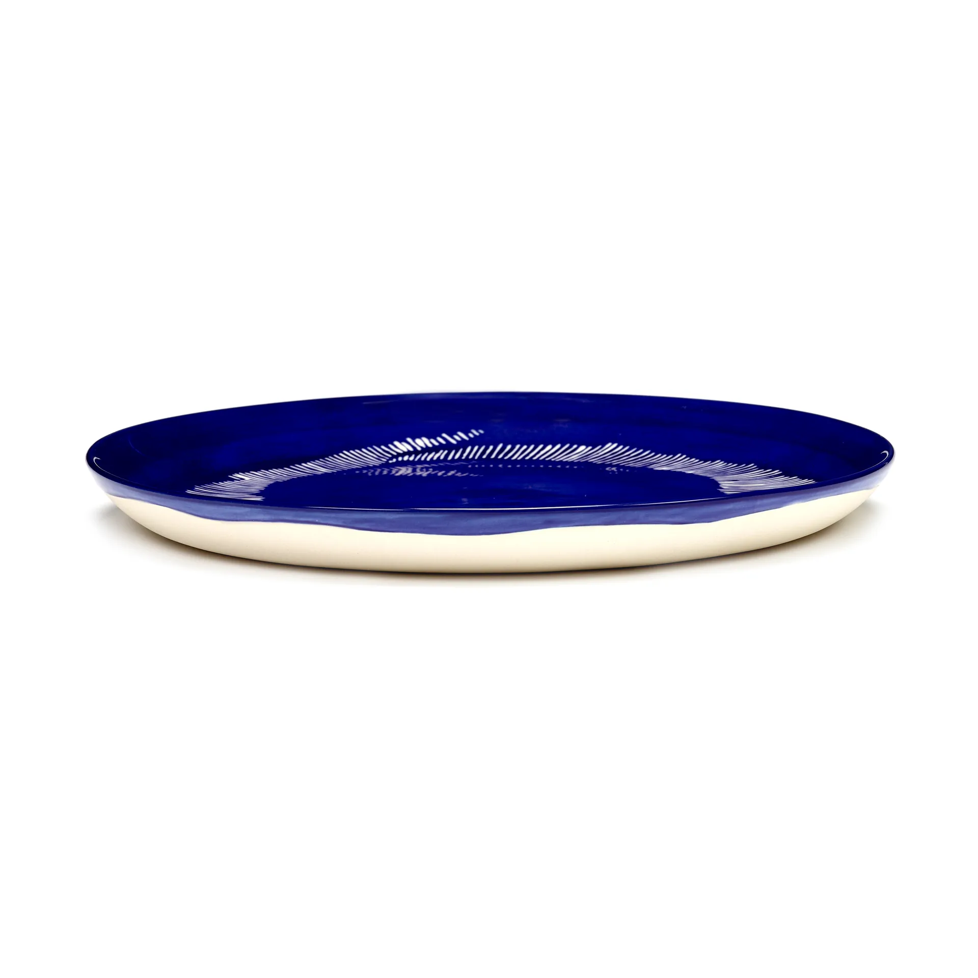 Ottolenghi Feast talerz M Ø22,5 cm 2-pak, Dark blue stripes-white Serax
