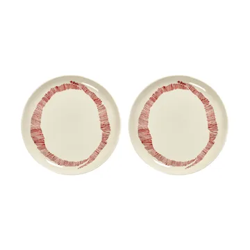Ottolenghi Feast talerz M Ø22,5 cm 2-pak - White stripes-red - Serax