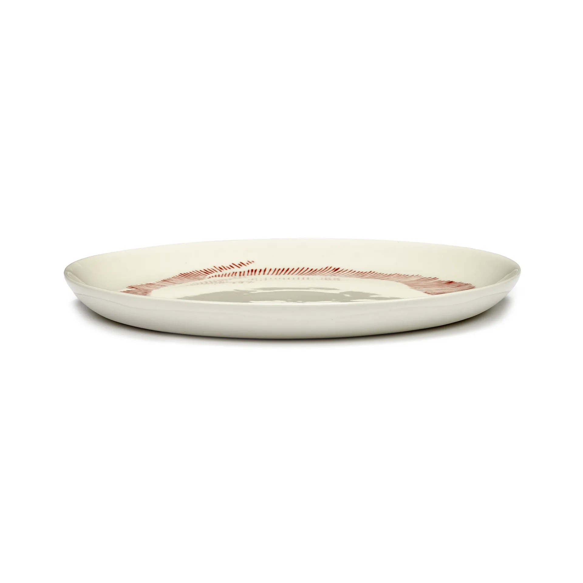 Ottolenghi Feast talerz M Ø22,5 cm 2-pak, White stripes-red Serax