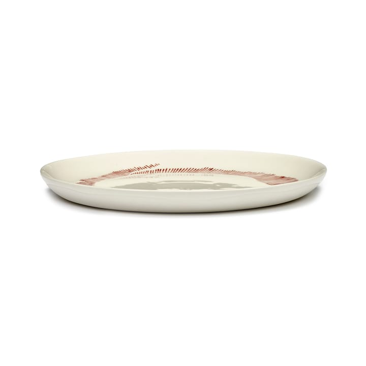 Ottolenghi Feast talerz M Ø22,5 cm 2-pak, White stripes-red Serax