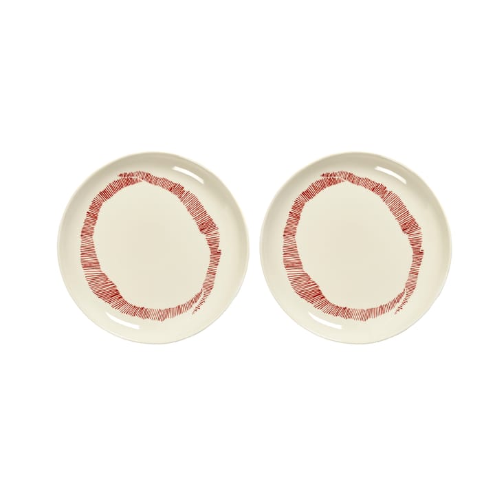Ottolenghi Feast talerz S Ø19 cm 2-pak - White stripes-red - Serax