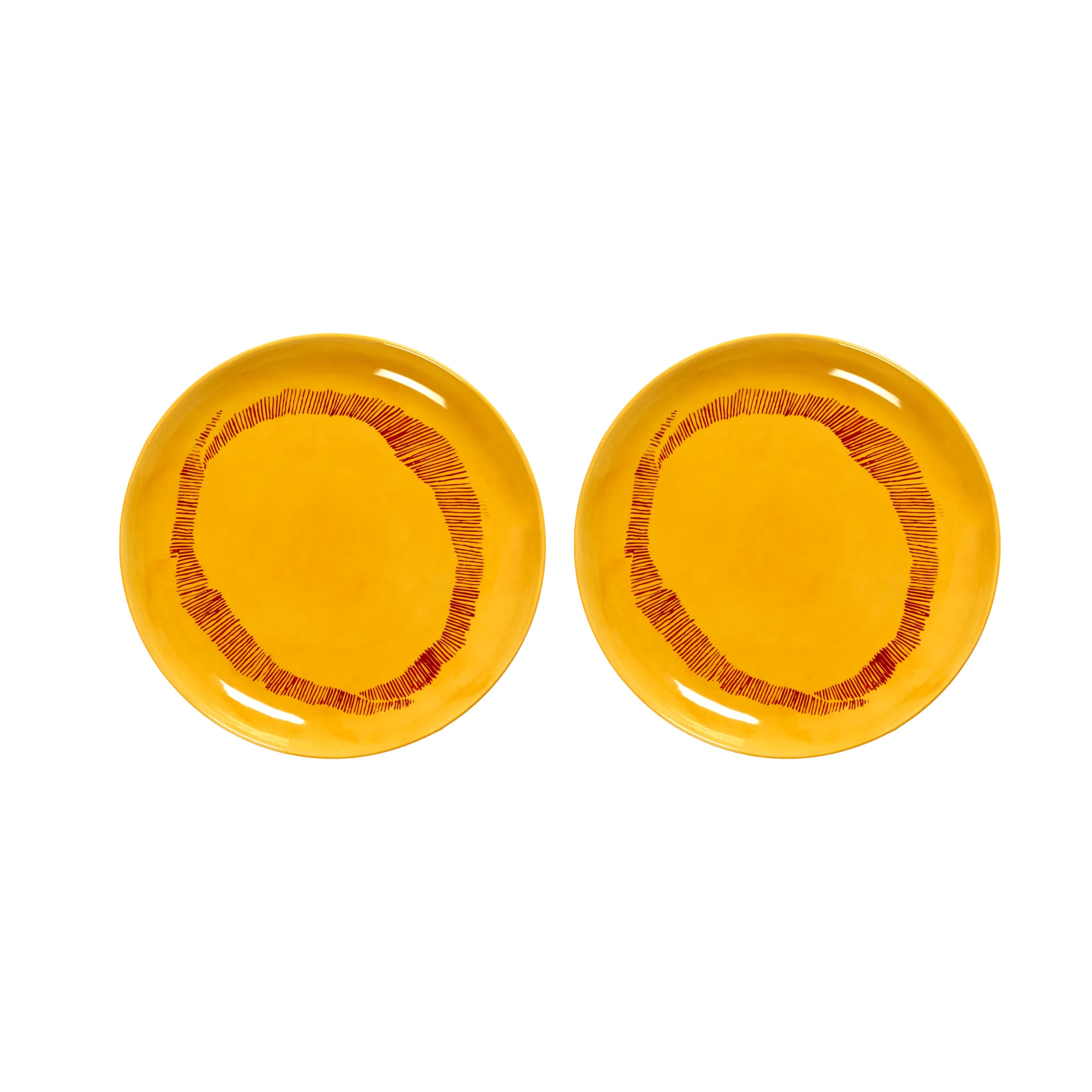 Ottolenghi Feast talerz S Ø19 cm 2-pak, Yellow stripes-red Serax