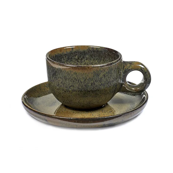 Surface filiżanka do kawy z talerzykiem 130 ml - Indi grey - Serax