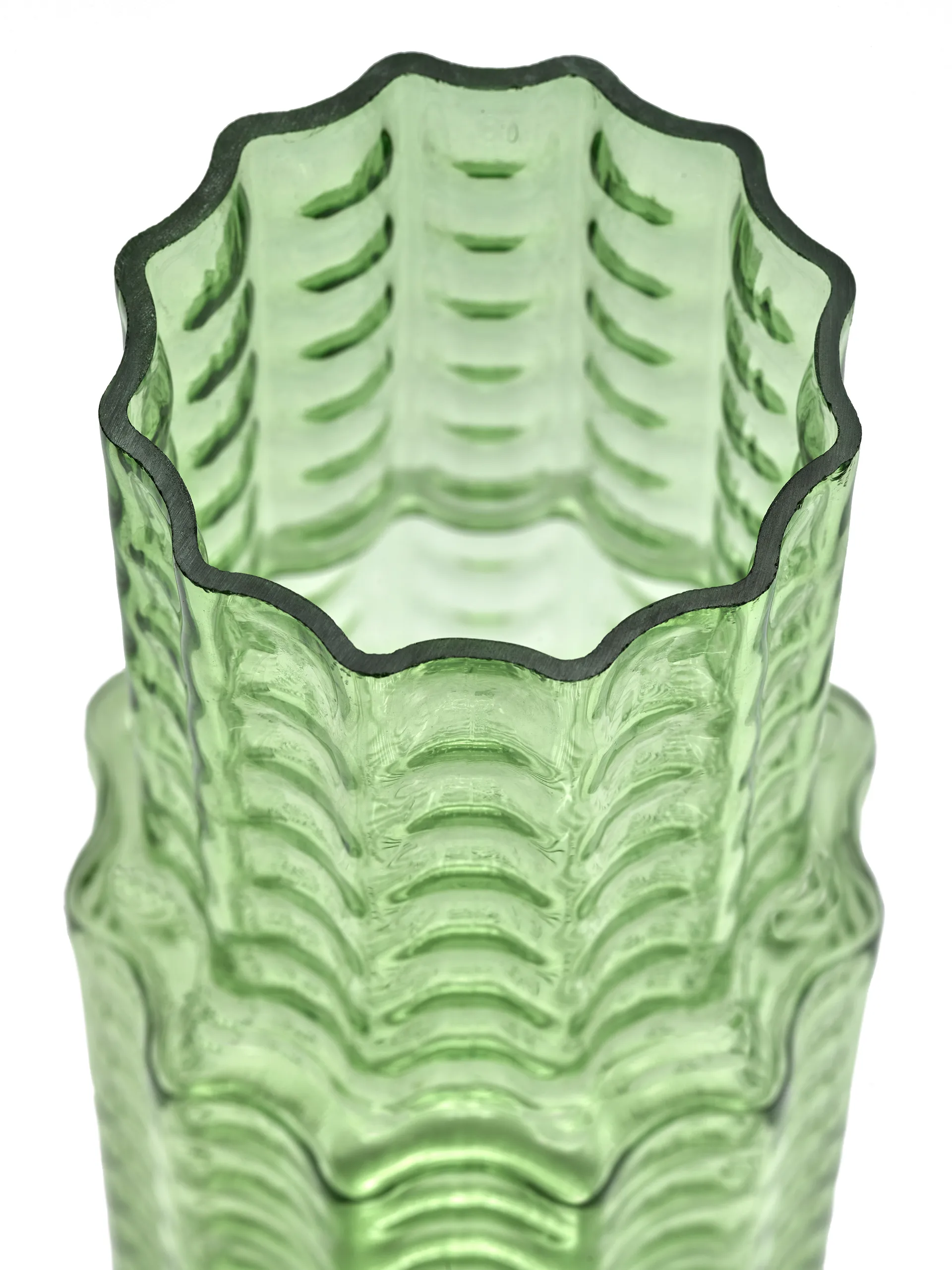 Wazon Waves 05 Ø16x35 cm, Green-clear Serax