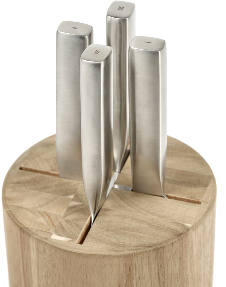 Zestaw noży bazowych z blokiem na 5 części, Wood-steel grey Serax