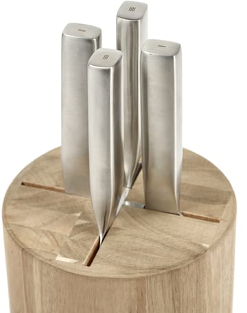 Zestaw noży bazowych z blokiem na 5 części - Wood-steel grey - Serax