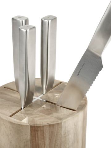 Zestaw noży bazowych z blokiem na 5 części - Wood-steel grey - Serax