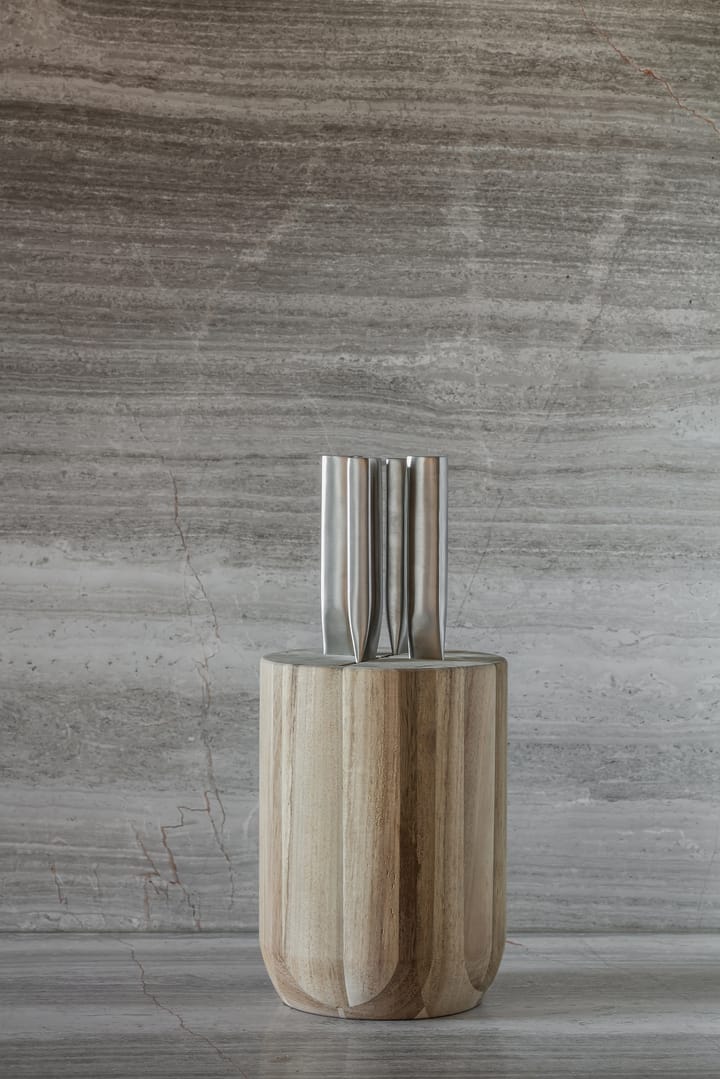 Zestaw noży bazowych z blokiem na 5 części, Wood-steel grey Serax