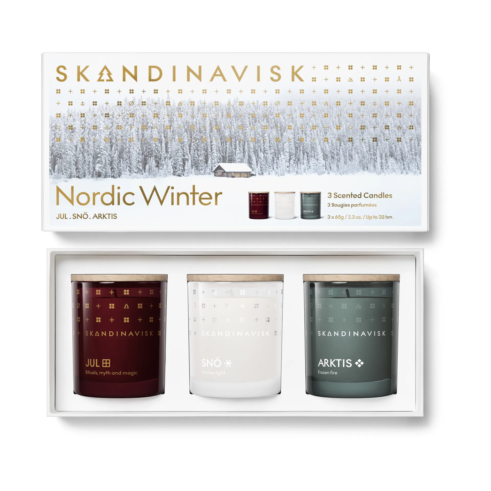Zestaw upominkowy świec zapachowych Nordic Winter 3 części, 65 g Skandinavisk