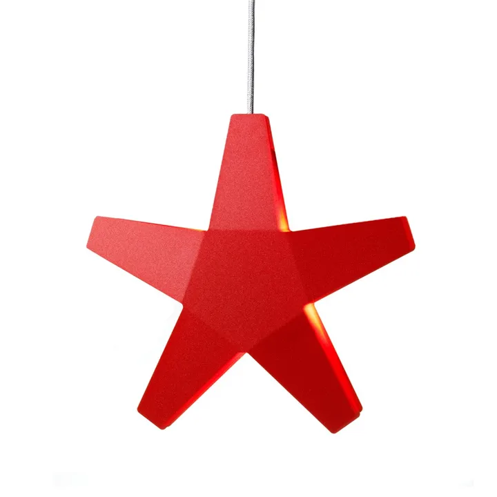 Gwiazda Adwentowa Adventsstjärna - czerwony, 40 cm, jasnoszary przewód tekstylny - SMD Design