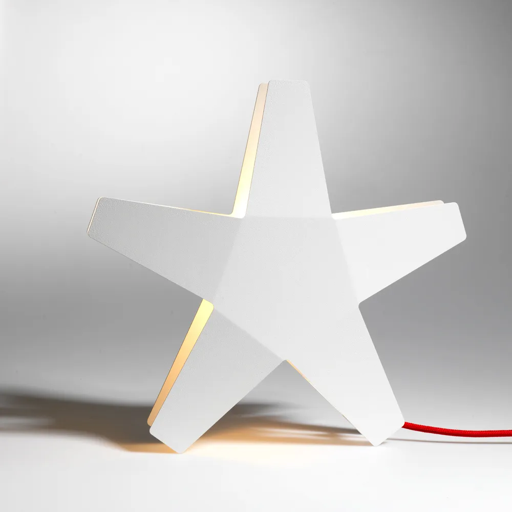 Gwiazda Adwentowa Adventsstjärna, czerwony, 40 cm, jasnoszary przewód tekstylny SMD Design