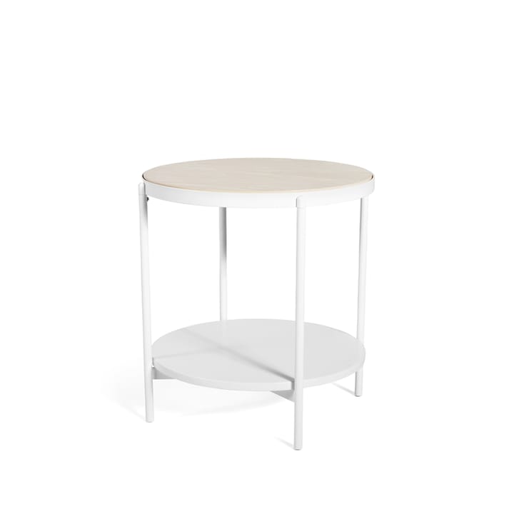 Lene stolik boczny - biała, niska, biało pigmentowana okleina jesionowa - SMD Design