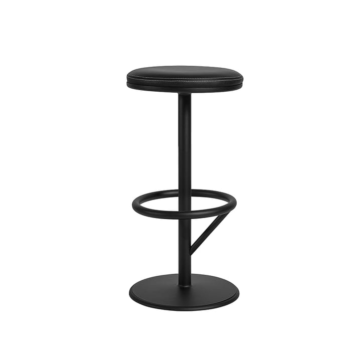 Orbit niski stołek barowy - czarny mat, czarna skóra - SMD Design