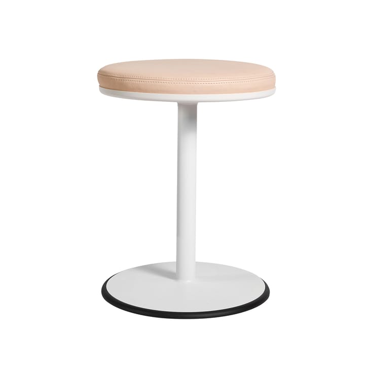 Orbit stołek - biała, jasnobrązowa skóra - SMD Design