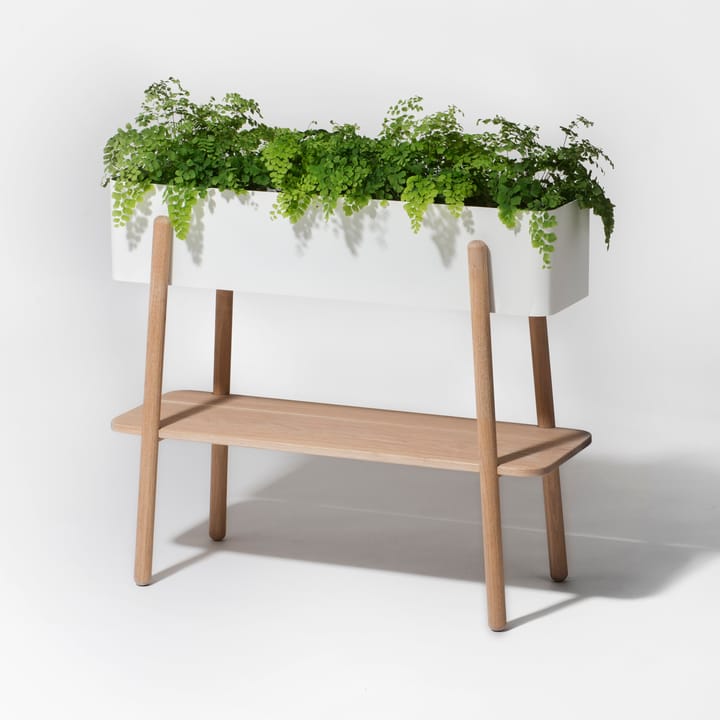 Prunella stół kwiatowy, biały-dąb SMD Design