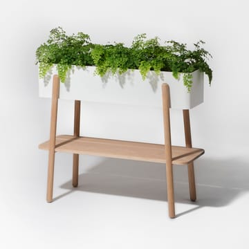 Prunella stół kwiatowy - biały-dąb - SMD Design