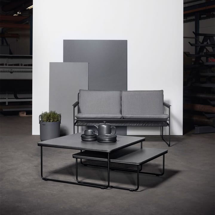 Slow sofa 2-osobowa, Sunbrella szary-czarny stalowy stojak SMD Design