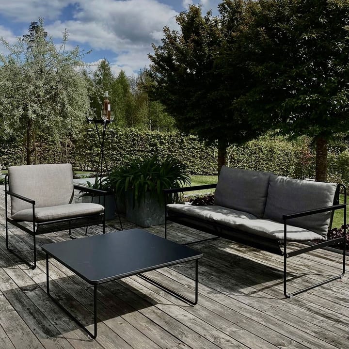 Slow sofa 2-osobowa, Sunbrella szary-czarny stalowy stojak SMD Design