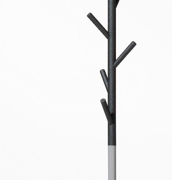 Sticks wieszak na ubrania - podłoga, ciemno szary-srebro SMD Design