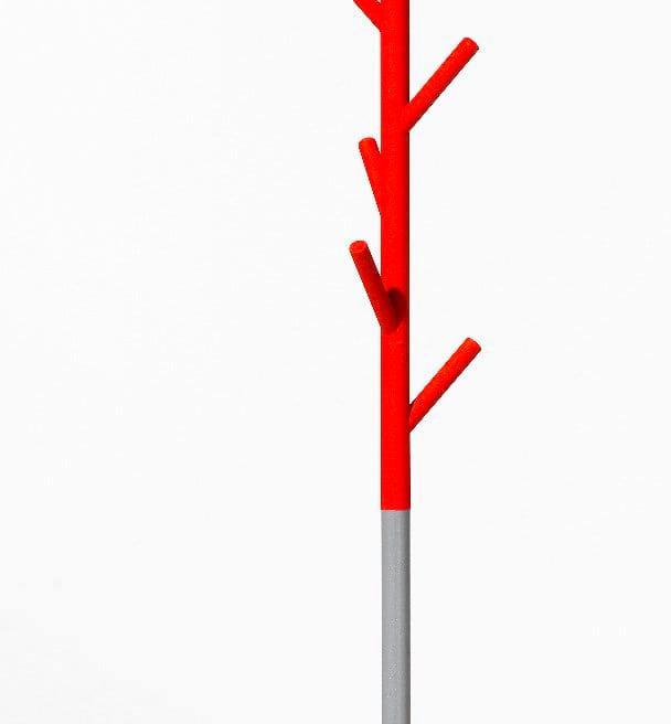 Sticks wieszak na ubrania - podłoga, czerwony-srebro SMD Design