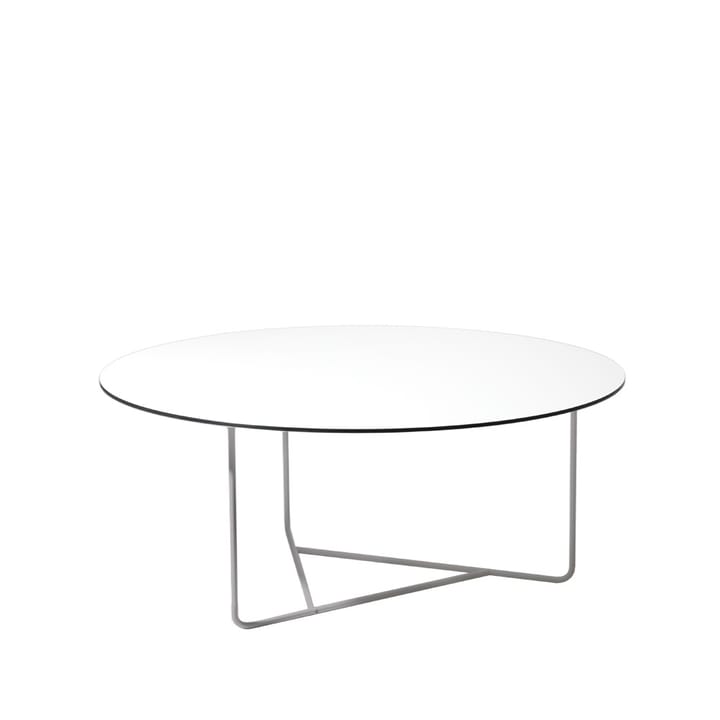Tellus stolik kawowy - biały, chromowany stojak, h41 d100 - SMD Design